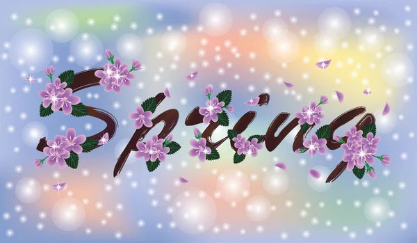 Lente sacura banner, vectorillustratie — Stockvector