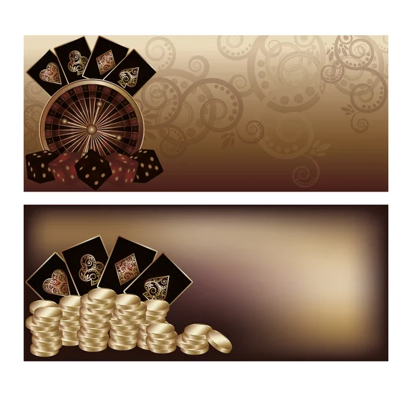 Twee vintage casino banners, vectorillustratie — Stockvector