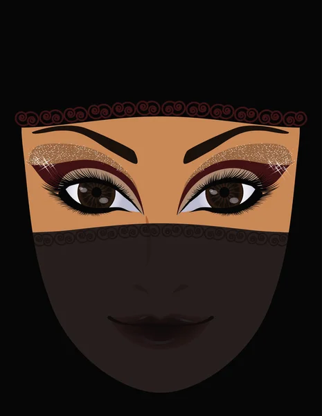 美しいアラビア女性、ベクトル イラスト — ストックベクタ