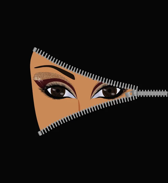 Offenes Gesicht muslimische Frau, Konzept. Vektorillustration — Stockvektor