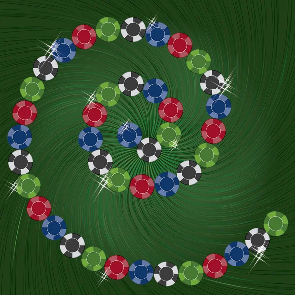 Фон казино с фишками для покера, векторная иллюстрация — стоковый вектор