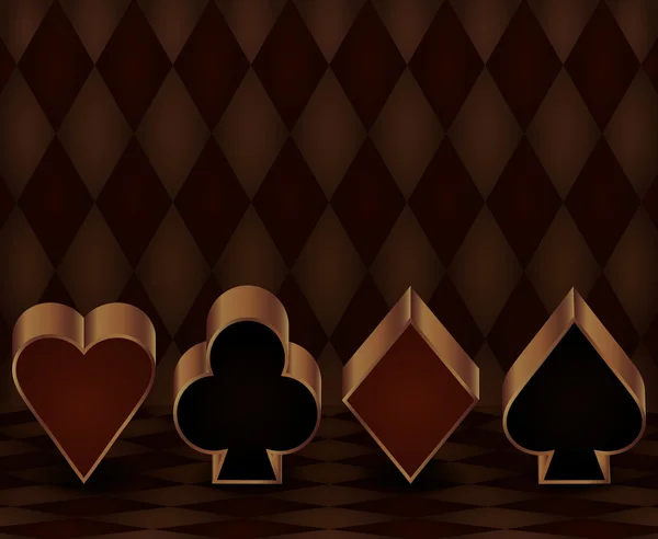 Banner de juego de casino con elementos de póquer, ilustración vectorial — Vector de stock