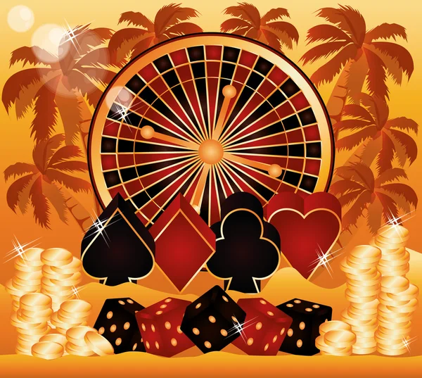 Estate poker tempo carta da parati, illustrazione vettoriale — Vettoriale Stock