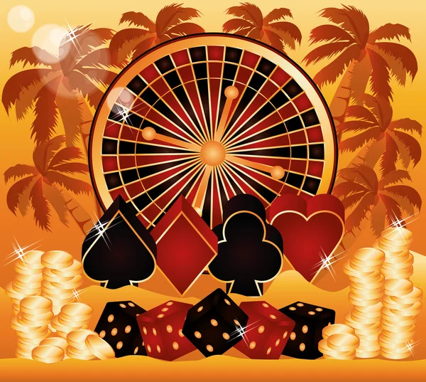 Papier peint heure poker été, illustration vectorielle — Image vectorielle