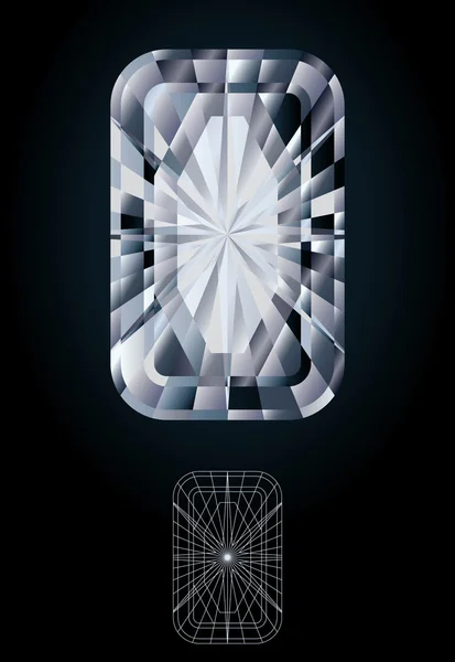 Diamond emerald jewel, vektorové ilustrace — Stockový vektor