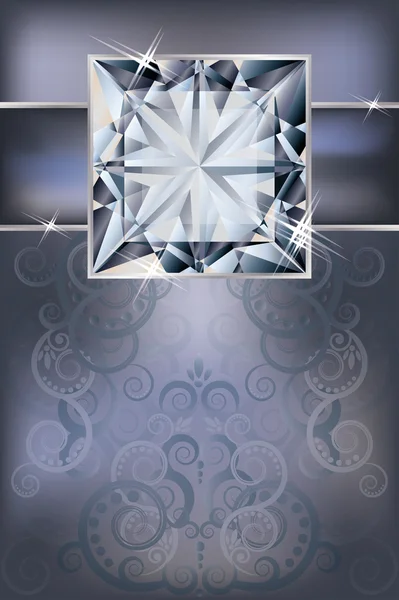 Heilwens uitnodigingskaart met diamant, vectorillustratie — Stockvector