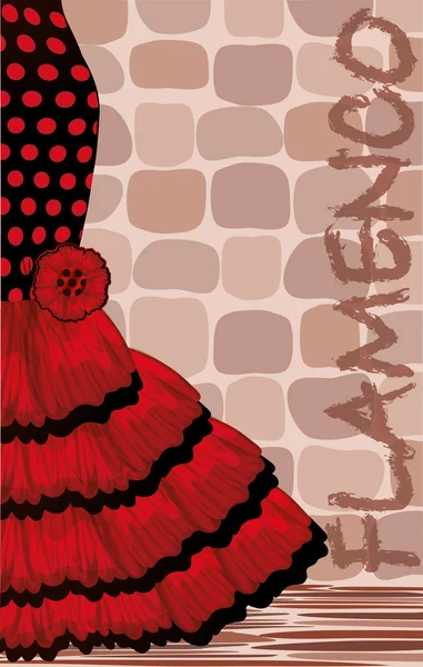 Kartu liburan flamenco Spanyol, ilustrasi vektor - Stok Vektor