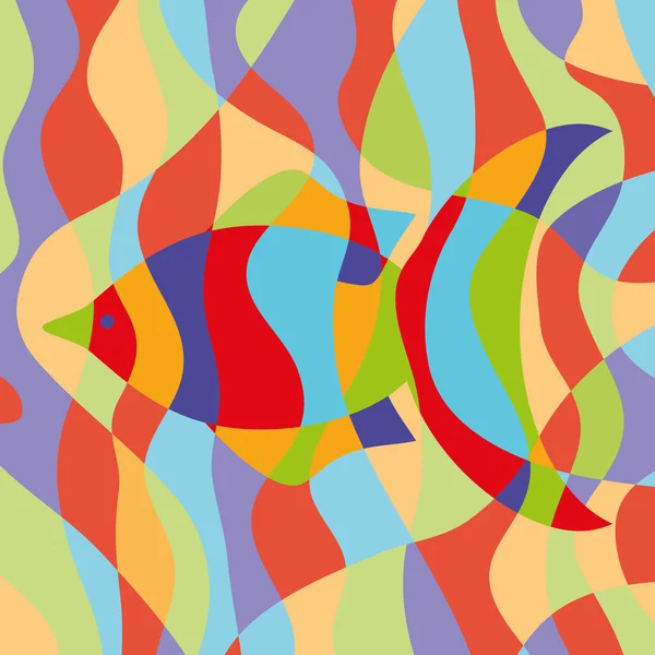 Tarjeta de pescado abstracta, ilustración vectorial — Archivo Imágenes Vectoriales