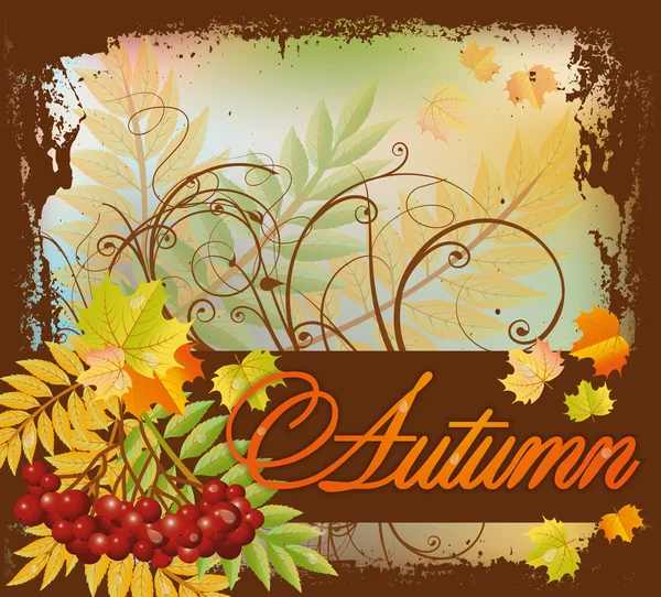 Cartolina autunnale stagionale, illustrazione vettoriale — Vettoriale Stock