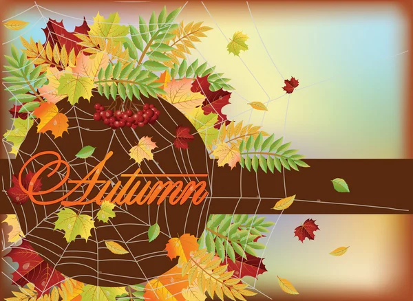 Carte de vœux d'automne, illustration vectorielle — Image vectorielle