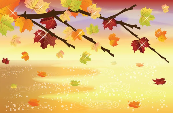 Carino sfondo autunno, illustrazione vettoriale — Vettoriale Stock