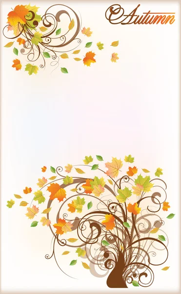 Bannière d'arbre d'automne. illustration vectorielle — Image vectorielle