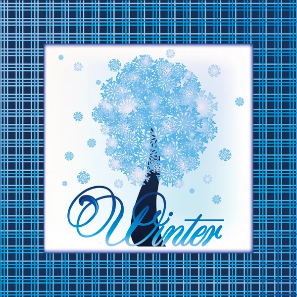 Mode hiver arbre carte de vacances — Image vectorielle