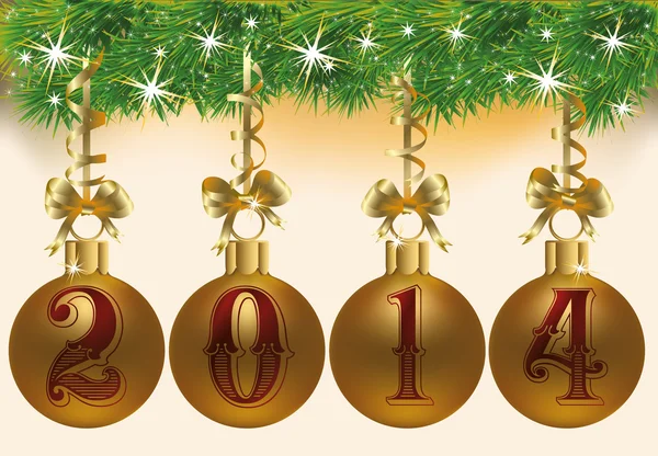 Felice anno nuovo 2014 banner di auguri, illustrazione vettoriale — Vettoriale Stock