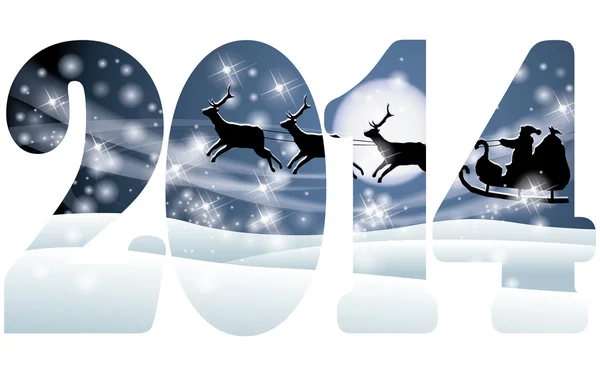 Happy New 2014 Year banner, vector illustration — Stock Vector