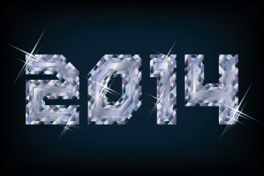 parlak 2014 yeni yıl kartı, vektör çizim