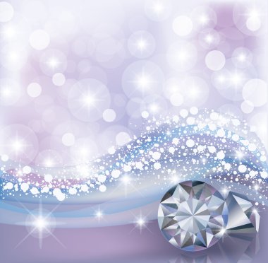 Winter card with diamonds, vector illustration clipart
