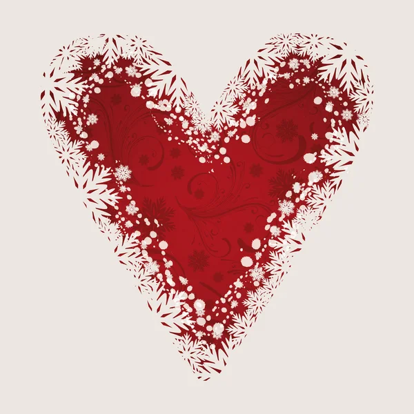 Зимова картка серця, Векторні ілюстрації — стоковий вектор
