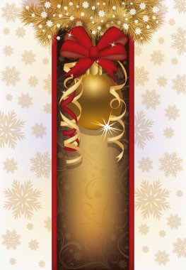 Altın Top, vektör çizim ile zarif Noel kartı