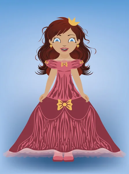 Dulce princesita, ilustración vectorial — Vector de stock