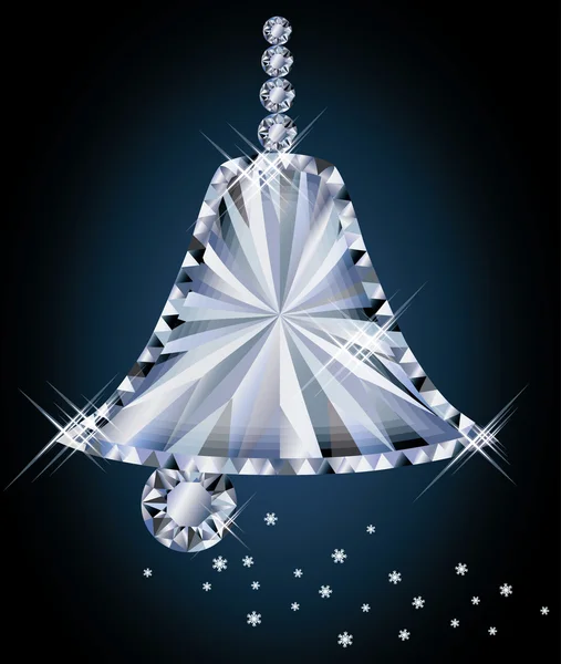 Cloche de Noël en diamant, illustration vectorielle — Image vectorielle