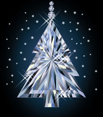 elmas Noel ağacı, vektör çizim