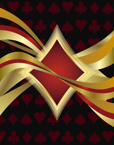 Poker diamond kaart, vectorillustratie — Stockvector