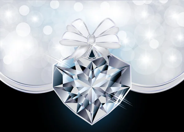 Love card with diamond heart, vector illustration — Stock Vector