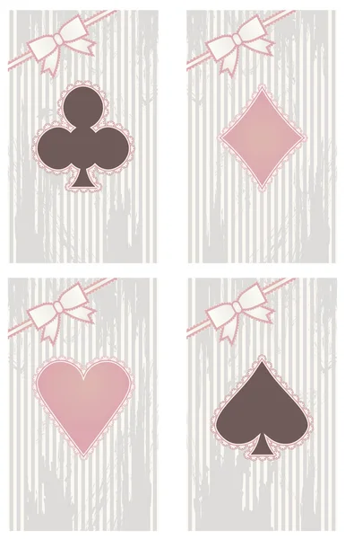 Cartões de poker vintage, ilustração vetorial — Vetor de Stock