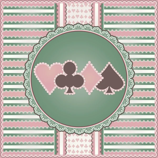 Fondo de Casino con elementos de póquer, ilustración vectorial — Vector de stock