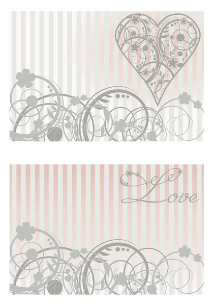 Vintage Love banners, vector illustration — Stock Vector