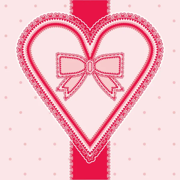 Tarjeta vintage de San Valentín con corazón, ilustración vectorial — Vector de stock