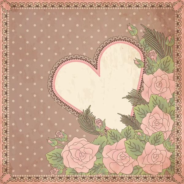 Tarjeta de felicitación de San Valentín vintage, ilustración vectorial — Vector de stock