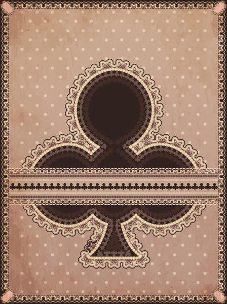 Vintage Clubs Pokerkarte, Vektorillustration — Stockvektor