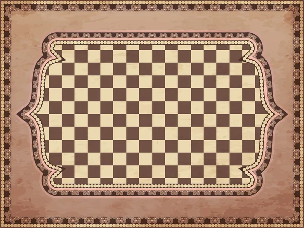 Vintage chessboard card, vector illustration — Stock Vector