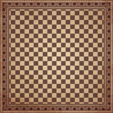 Vintage satranç tahtası arka plan, vektör çizim