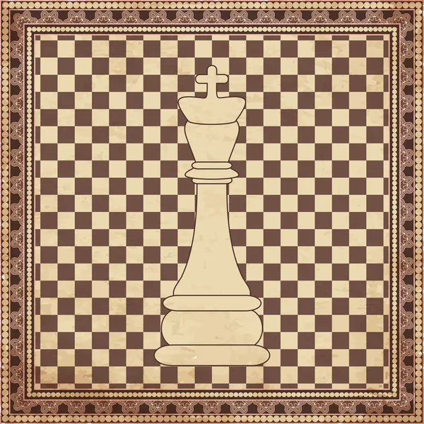 Vintage σκάκι βασιλιάς φόντο, εικονογράφηση φορέας — Διανυσματικό Αρχείο