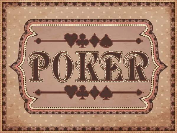 Vintage poker bakgrund, vektor illustration — Stock vektor