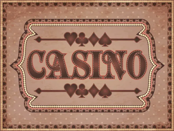 Vintage casino banner, vektör çizim — Stok Vektör