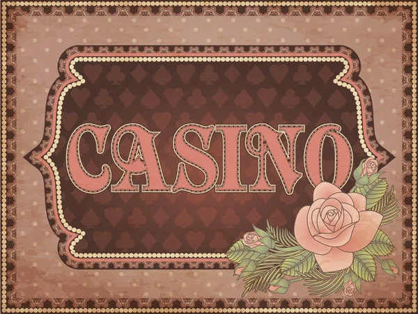 Vintage casino background, vector illustration — Stock Vector