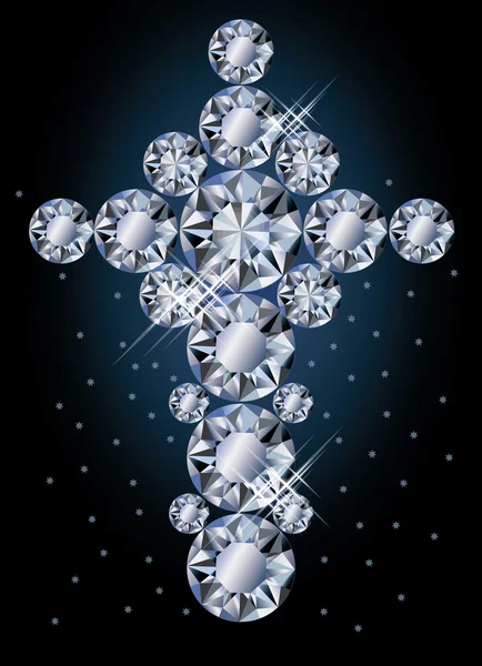 Diamond cross, greeting card, vektor illustration — Stock vektor