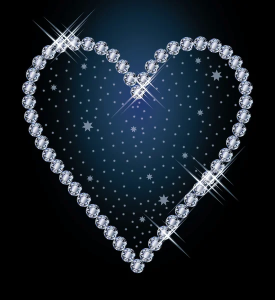 Diamond heart, vector illustration — Stock Vector