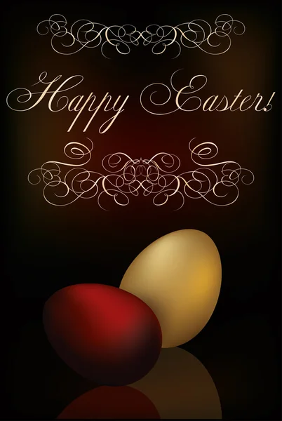 Fondo de Pascua con dos huevos, ilustración vectorial — Vector de stock