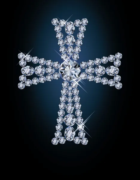 Croce di Pasqua di diamante, illustrazione vettoriale — Vettoriale Stock