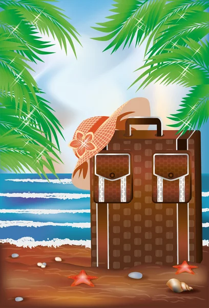 Summer travel banner, vector illustration — Stock Vector