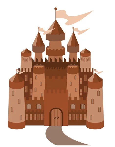Fairy-tale castle on white background. vector illustration. — Stok Vektör