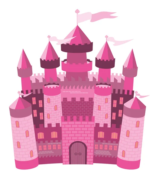 Castillo mágico de cuento de hadas, ilustración vectorial — Vector de stock