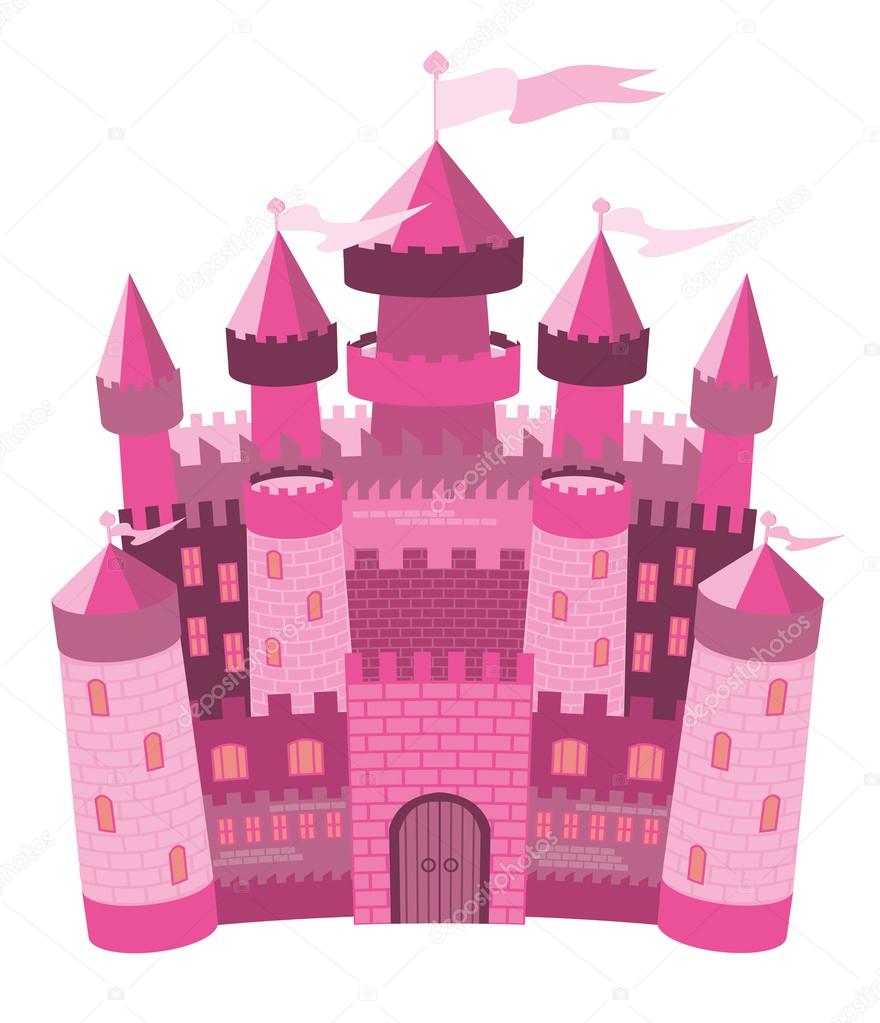 Fairy Tale ìnk magic castle, vector illustration