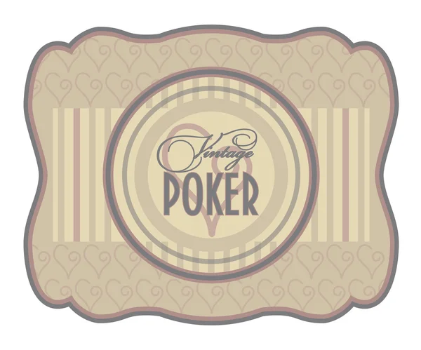 Vintage poker hearts label, vector illustration — Stock Vector