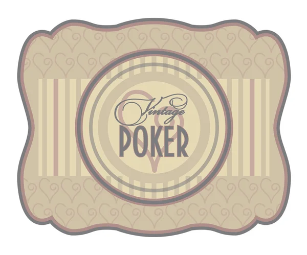 Vintage etichetta cuori di poker, illustrazione vettoriale — Vettoriale Stock